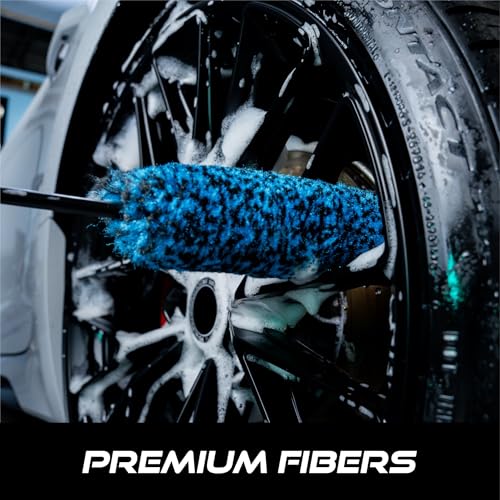 VIKING Wheel Barrel Brush, Cleaning Brush for Wheels and Car Detailing Kit, Regular Diameter, 16 Inch Length, Teal, 1 Pack - style: 1 Pack
