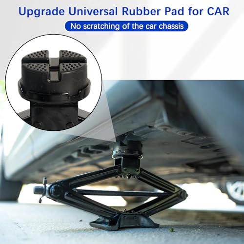 3 Ton Car Jack Kit with Rubber Jack Pads Universal Scissor Jack Tool Set | 6610lbs heavy duty; fits suv sedan mpv; 5.1-16.8 inch lift; roadside flat tire; emergency auto tool; ratcheting leverage