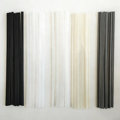 50 Pcs Automotive Accessories Welding Rods Kit PP Black PP White PE PVC ABS 10 Each For Car Bumper Repair Hot Air Gun Welder Sticks Welding Tools Automotive Repair Supplies