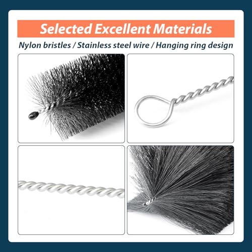 12Pcs 61820 Car Engine Cleaning Brush Kit Motor Alternators Bay Stainless Steel Wire Long Nylon Polishing and Cleaning Brushes Set Tool