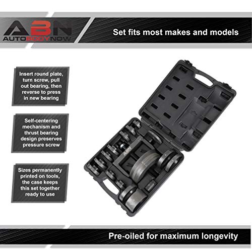 ABN Wheel Bearing Puller Kit Hub Removal Tool, Wheel Bearing Tool - Independent Suspension Roll Ball Bearing FWD RWD AWD