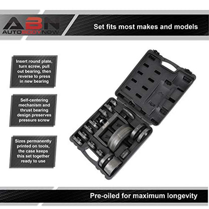 ABN Wheel Bearing Puller Kit Hub Removal Tool, Wheel Bearing Tool - Independent Suspension Roll Ball Bearing FWD RWD AWD