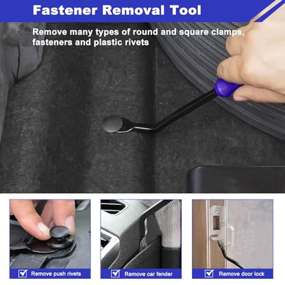 AXELECT 3 Pcs Auto Clip Pliers Fastener Remover Tool Car Clip Removal Tool Trim Rivet Removal Pry Tool Repair Kit with Storage Bag for Automotive Door Panel Upholstery Dashboard
