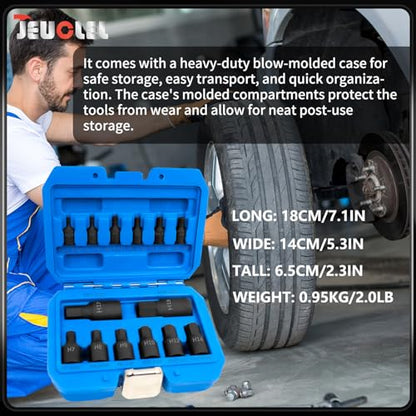 14Pcs Impact Grade Allen Bit Socket Set, Hex 1/2" 3/8" 1/4" Drive | Metric Hex Drive Socket Kit, Heavy Duty Hex bit, Screwdriver Adapter, Hand Repair Tool, Cr-Mo, Socket Wrench, Head Drill - size: 14PCS | Metric Set