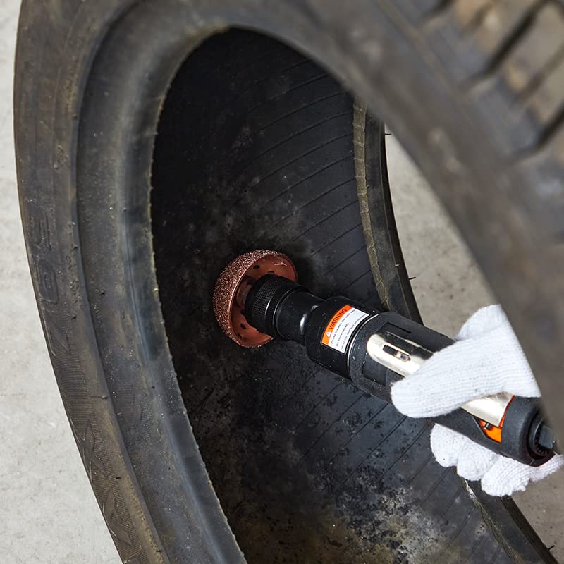 Low Speed Air Tire Buffer Tire Repair Tool Polishing Tool Kit, Truck Pneumatic Tire Grinder 2800RPM 55mm - color: Black