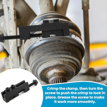 Axle Boot Clamp Tool, with 20 PCS 304 Stainless Steel Single Ear Hose Clamp, Drive Shaft CV Axle Boot Clamp Removal and Installation Tool (10pcs Small+ 10pcs Large)
