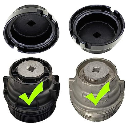 Oil Filter Wrench, 64mm, Heavy Duty, Compatible with Toyota, Camry, Tundra, Lexus, Sienna, RAV4, Highlander, Silver