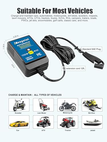 Heagstat HEAG020 Trickle Battery Charger, 12V 2000mA Battery Maintainer - size: 2A 12V