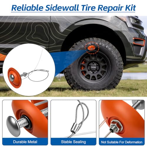Tire Puncture Repair Kit – Portable Sidewall Emergency Repair Tool Compatible with ATV UTV SXS RZR Can-Am KRX Talon Maverick Polaris Jeep Toyota Lawnmower Zero‑Turn Tractor Trailer - color: 3 PCS