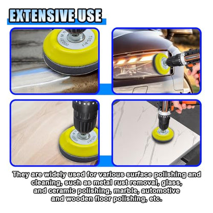 2PCS 3" Hook and Loop Sanding Pad Polishing Tool Kit - Includes Soft Foam Layer Buffering Pad & 1/4" Shank Adapter Drill Attachment, Sanding Disc Replacement Accessory for Die Grinder Rotary Tool