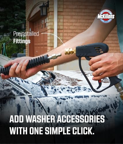 McKillans® Short Pressure Washer Gun with Swivel - High Pressure Water Handle with 3/8" Male Plug and 1/4” Quick Connector Coupler - Power Washer Gun Compatible with Foam Cannon - Car Wash Foam Gun - color: Swivel Gun