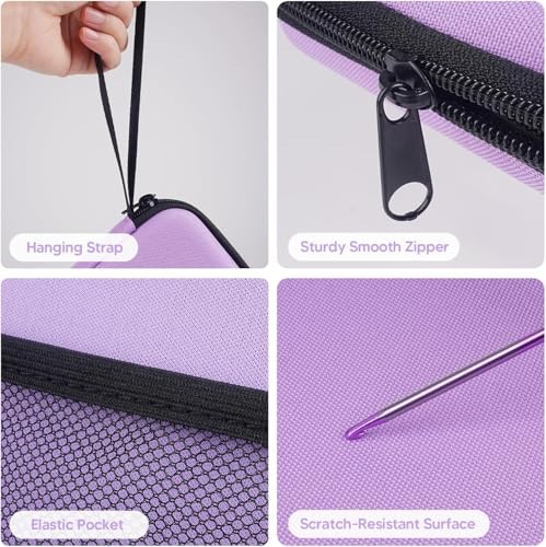 Back to School Supplies Reading Light: Purple Gifts Neck Light with Storage Case for Book Lovers Knitters Crafters, 10-80Hrs Eye-friendly Rechargeable Book Reading Lamp Knitting Crochet Craft Light - color: Purple Light, Purple Box