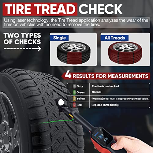 Autel Tire Brake Examiner MaxiTPMS TBE200(E): 2026 L~aser Tire Tread Depth & Brake Disc Wear Tester, 1.65” AMOLED Touchscreen, Upgrade of TBE100, Scan DOT, Dual Camera, Repair Tips Work w/ ITS600(PRO)