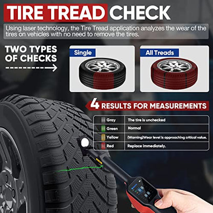 Autel Tire Brake Examiner MaxiTPMS TBE200(E): 2026 L~aser Tire Tread Depth & Brake Disc Wear Tester, 1.65” AMOLED Touchscreen, Upgrade of TBE100, Scan DOT, Dual Camera, Repair Tips Work w/ ITS600(PRO)