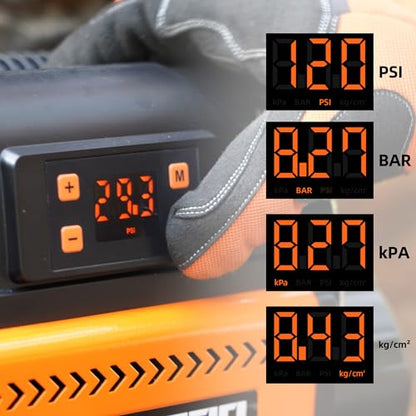 ALL-TOP 12V Air Compressor w/LCD Control Panel to Preset Target Pressure, 150PSI 12.35CFM Air Pump Inflator for Overland (Dual Cylinder) - color: 350 L/Min, Digital Setting Auto-stop