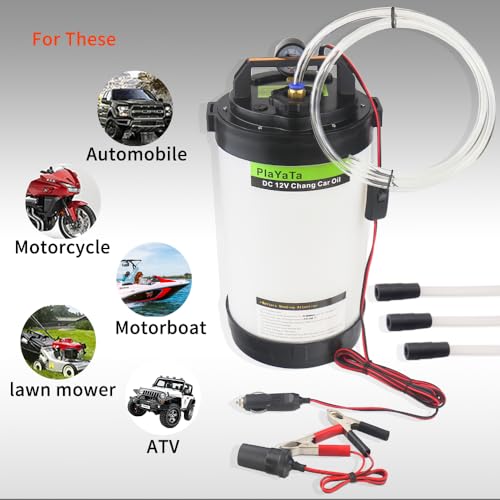 Electric DC12V Vacuum Oil Changer Drain Pump; Vacuum Liquid Extractor, Tool for Car, Truck, Motorcycle, Go Kart Oil, Transmission, Coolant Change, Easy to Use by Oil Stick Pipe（1.6Gallon） - size: 1.6gallon