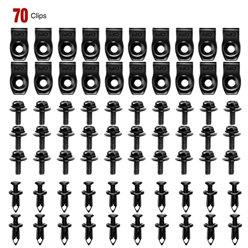 Nilight 70PCS Engine Under Cover Splash Shield Guard Body Bolts Bumper Fender Liner Push Retainer Fastener Rivet Clips for Infiniti G35 G37 FX35 FX45 EX35 Nissan 370Z 350Z 2 Years Warranty - color: 70Pcs Extruded U-nuts