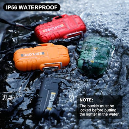 LcFun Electric Dual Arc Lighter USB Rechargeable Outdoor Windproof Flameless Plasma Lighters for Camping, Hiking, Waterproof Matches Survival Tactical Gear Fathers Day Dad Gifts Birthday Gifts for Men - color: Camouflage