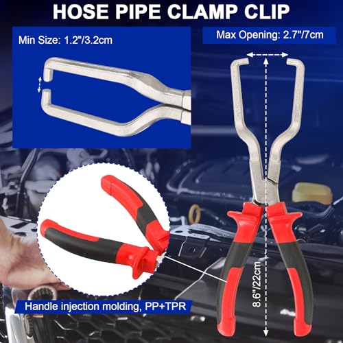DASBET 5PCS Fuel Line Pliers Set Hose Remover Tool | Heavy-Duty Hose Clamp Pliers Set with Filter Caliper, Hose Pipe Clamp Clip Hose Clamp Tool Disconnect Pliers