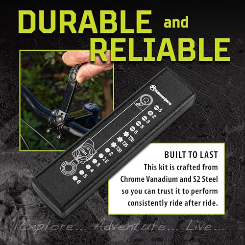 Kilimanjaro 15-in-1 Mini Bike Torque Wrench Tool Kit – Compact Bicycle Repair Set with Precision Torque Wrench, Hex, Torx & Screwdriver Bits, and Storage Case – Cycle Series – 910546ECE - style: 2-10Nm
