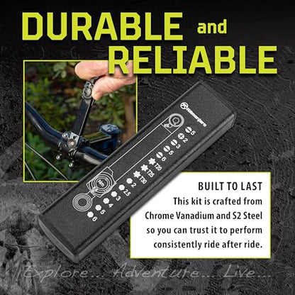 Kilimanjaro 15-in-1 Mini Bike Torque Wrench Tool Kit – Compact Bicycle Repair Set with Precision Torque Wrench, Hex, Torx & Screwdriver Bits, and Storage Case – Cycle Series – 910546ECE - style: 2-10Nm