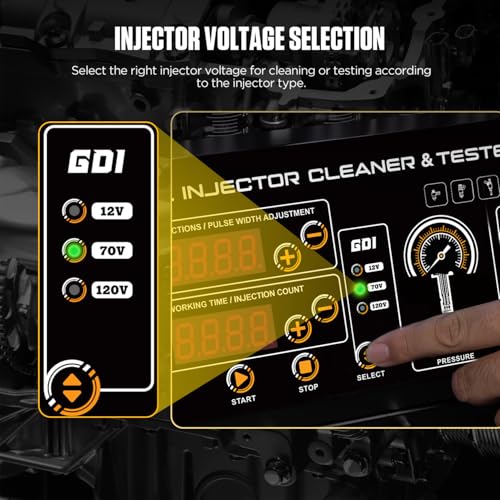 CT400 Fuel Injector Cleaner Tester Machine 6 Cylinders Upgraded Ultrasonic Car Fuel Injectors Cleaning Machine GDI, EFI, FSI Fuel Injection Systems Cleaner Kit 12V/70V/120V