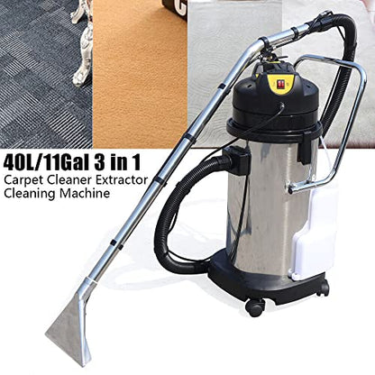 110V 40L Commercial Cleaning Machine 3 in 1 Portable Carpet Cleaner Extractor Vacuum Cleaner for Car Detailing,Housekeeping Companies,Hotels US Stock
