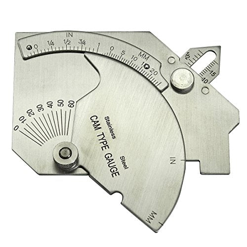 RIVERWELD Bridge Cam Gauge Welding Inspection Depth of Undercut | Checks Pitting Fillet Weld Throat Size and Length Angle of Preparation Misalignment - style: Outside misalignment