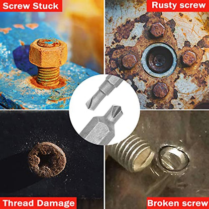 Gifts for Men and Women, Damaged Screw Extractor Kit and Stripped Screw Extractor Set with Magnetic Extension Bit Holder and Socket Adapter Easily and Quickly Remove Damaged, Broken or Stripped Screws