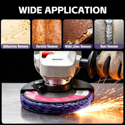 Stripping Discs 4-1/2" Paint & Rust Removal Wheels for Angle Grinder, Rust Remover Discs, Clean and Remove Paint Coating Rust Welds Oxidation 6-Pack(Purple) - color: PURPLE