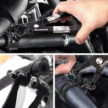 Toolwiz 130Pcs 6-25mm Spring Band Hose Clamps Assortment with Clamp Plier | Swivel Radiator Hose Clamp Pliers, Constant Tension Hose Clamp for Fuel Line, Silicone Vacuum Hose, Air Tube, Water Pipe - style: 130Pcs Spring Clamps with Plier