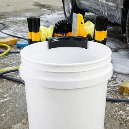 4 Pieces Detailing Bucket Organizer, Portable Bucket Tool Caddy with Drainage Holes, Multipurpose Auto Wash Tool Hanger Cleaning Accessory for Home, Garden, Ice Fishing, Universal Fit
