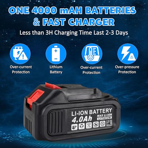 Cordless Impact Wrench 740Ft-lbs (1000N.m) Brushless 1/2" High Torque Electric Impact Gun/Drill with 21V 4.0Ah Battery,6 Sockets, 8 Drill, 6 Screws,Work for Car/Mower/DIY Woodworking