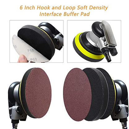 3 Pack Interface Pads, 6 Inch Hook and Loop Soft Density Sponge Cushion Buffer Backing Pad, Foam Sanding Interface Pads for Orbital Sander Automotive Woodworking Polishing - size: 6 inch - 3 Pack