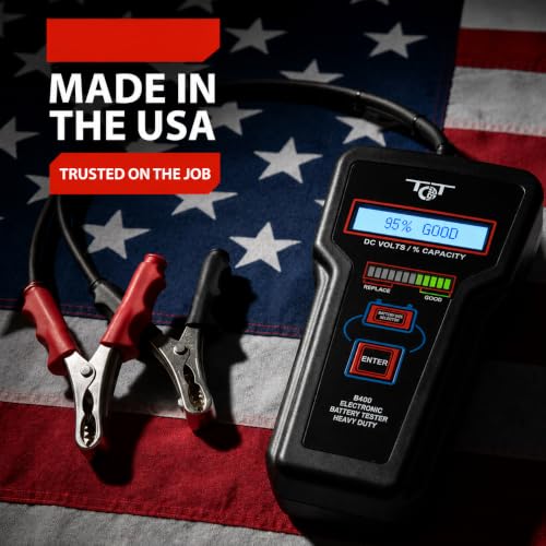 Professional Battery Tester - 12V Automotive Systems, Electronic Load Analyzer - Starter & Alternator Testing, 100–1700 CCA, Digital Voltage Meter, Made in USA, B400 by Tech Professional Service Tools - style: B400