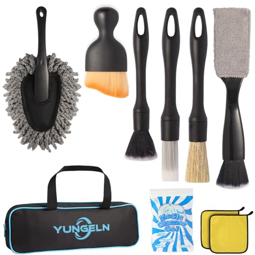 Car Detailing Brush Kit with Detail Brushes,Car Interior Detailing Brushe,Car Dust Brush,Cleaning Gel,Car Interior Cleaning Tool for Truck SUV Car Accessories