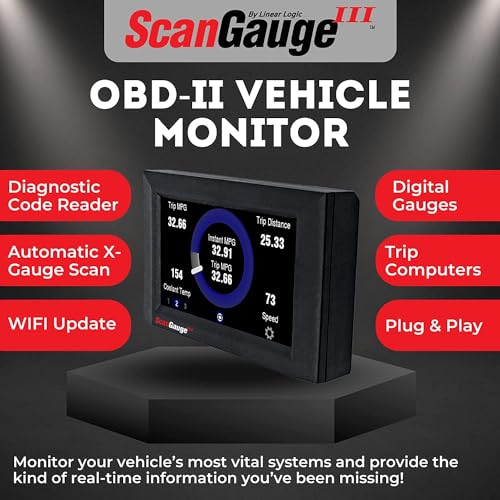 ScanGauge 3 Touch Screen OBD2 Scanner, Digital Gauges & Trip Computer SG3 | Digital Gauges, WiFi Updates, SG3