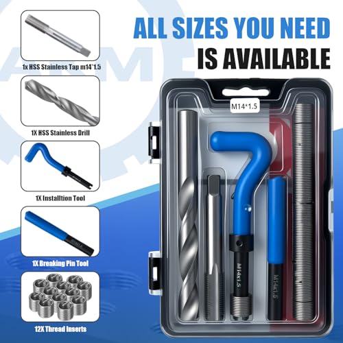 AKM 17PCS M14*1.5 Metric Thread Repair Kit