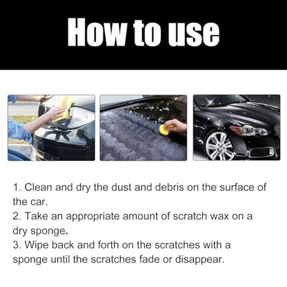 Car Scratch Remover for Vehicles, Deep Scratch Repair Paste with Polishing Wax, Paint Scratch Repair Kit with Wipe & Sponge for Car Paint Restoration