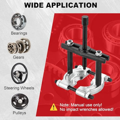 DASBET 12PCS Bearing Puller Set, Heavy Duty 5-Ton-Capacity Bearing Separator Kit with 2" and 3" Jaws, Wheel Hub Axle Puller Set Bearing Splitter Puller Kit Pinion Wheel Bearing Removal Kit (Red) - color: Red