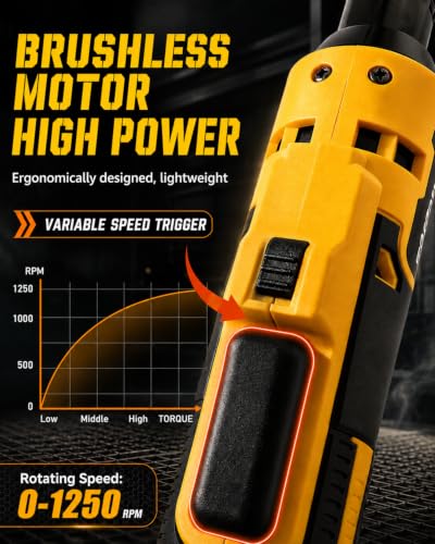 3/8" Cordless Ratchet Wrench Compatible with Dewalt 20V Battery, 74ft-lbs | 1250 RPM Brushless, LED Light, Compact Low Profile Electric Ratchet with 8 Sockets Set, 3 Inch Extension Bar - size: 3/8"