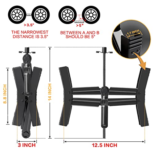 Camper Wheel Chock Stabilizer 2 Sets, Double Speed Heavy Duty Truck RV Tire Scissor Locking X Chock, Camper Accessories for Travel Trailers Tire Chalks, Anti Rust Coating, Fit for 3.5” to 12” - size: Tire Spacing:3.5in-12in