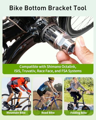 Pawfly Upgraded Bicycle Crank Puller Set, Bike Repair Kit for Square Taper Shimano & ISIS Splined Crank Arm - style: Bottom Bracket Removal Tool