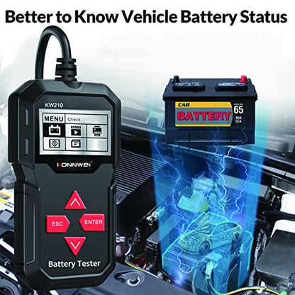 KW210 12V Automotive Car Battery Tester Digital Multi Language Analyzer Tester Tool