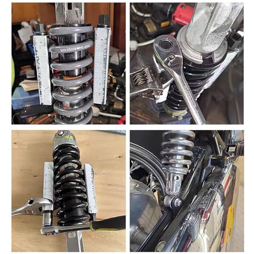 Motorcycle Bike Shock Coil Spring Compressor Tool Kit Compatible with Honda Suzuki Yamaha Kawasaki CB KZ XS GS 550 650