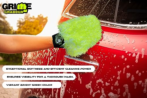 2-Pack 10" x 8" Microfiber Wash Mitt and Wash Sponge Pad Combo