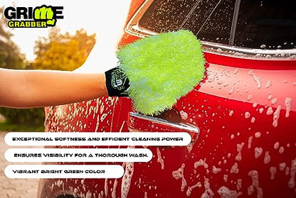 2-Pack 10" x 8" Microfiber Wash Mitt and Wash Sponge Pad Combo