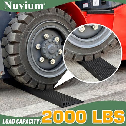 0.8" Rise Threshold Ramps for Doorways, 2000 Lbs Load Capacity, 35.5" Wide Natural Rubber Power Wheelchair Ramp is Adjustable and Cuttable for Doorways, Curb, Sweeper, Power Scooters, Bathroom - size: 0.8" Rise