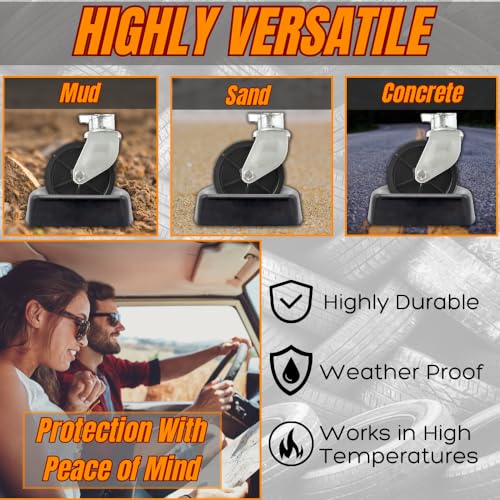 Jack Wheel Chock Dock Block – Fits 6" Caster, Heavy Duty Reinforced Rubber Stabilizer for Trailer, RV, Boat, Camper, Jet Ski – Secure, Prevent Rolling, Weather-Resistant, High Grip Lock