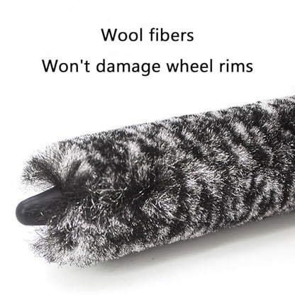 Bendable Wheel Cleaner Brush, Soft Rim Cleaning Brush, Non-Slip Long Handle, for Wheels, Rims, Small Slots & Brake Dust Crevices(Medium) - size: Medium